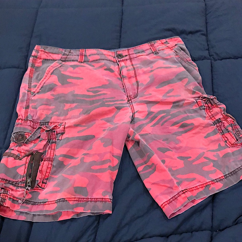 Red Camo Cargo Shorts
